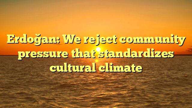 Erdoğan: We reject community pressure that standardizes cultural climate