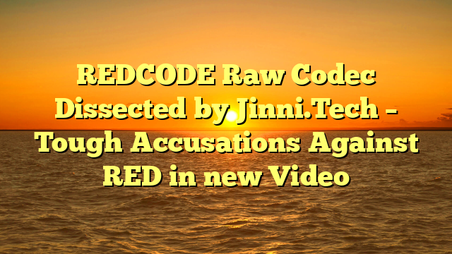 REDCODE Raw Codec Dissected by Jinni.Tech – Tough Accusations Against RED in new Video